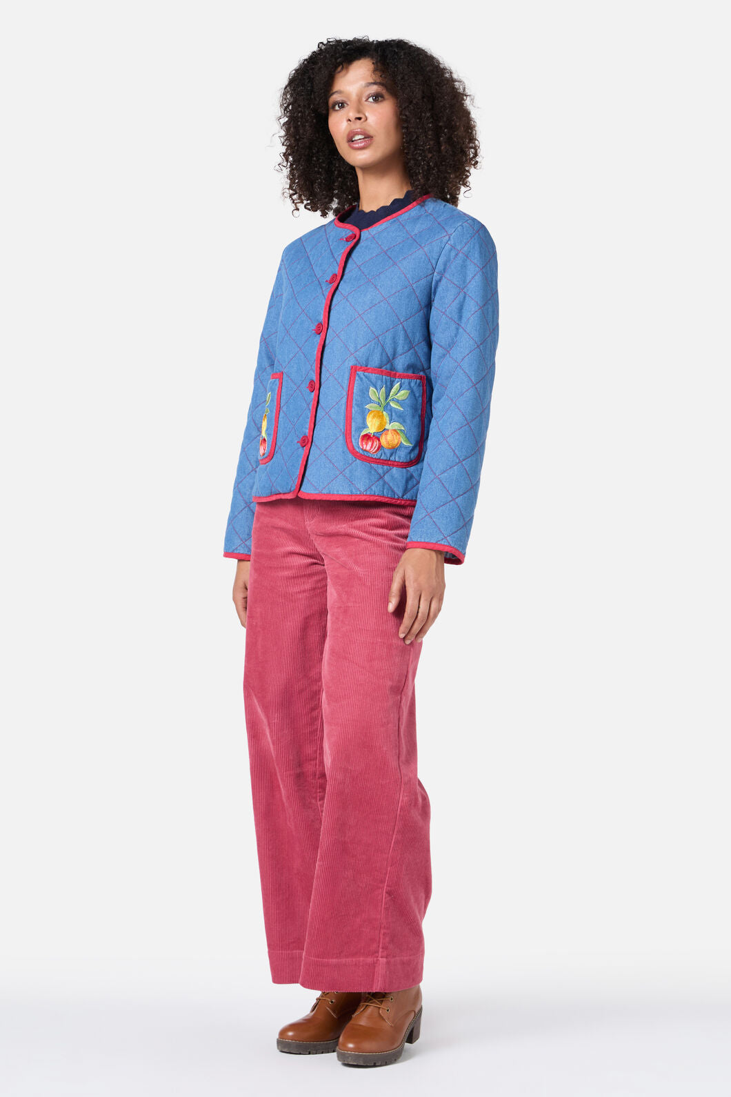 Fruit Emb Quilted Jacket