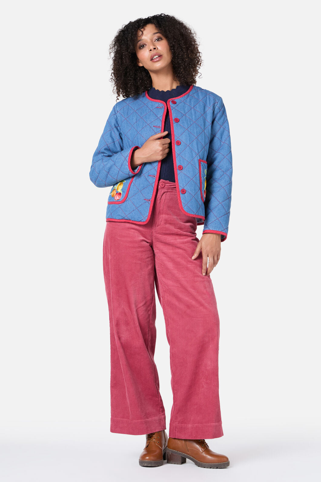 Fruit Emb Quilted Jacket