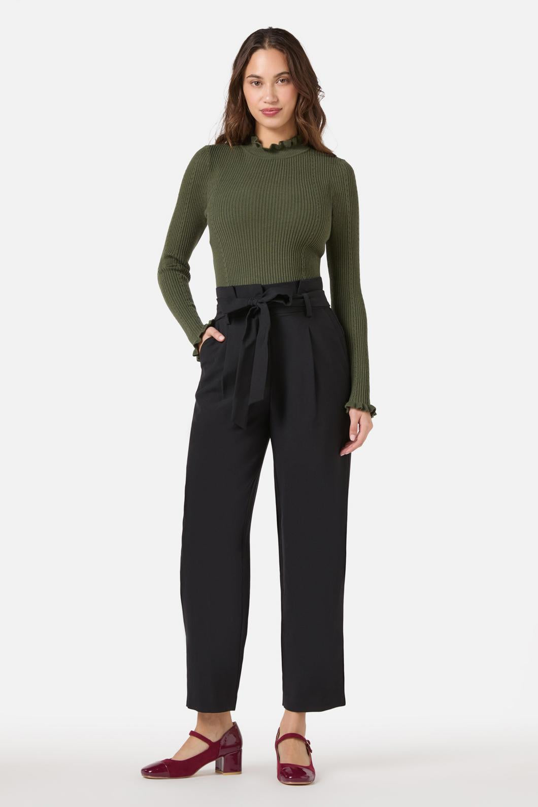 Hailey High Waisted Pleat Pant