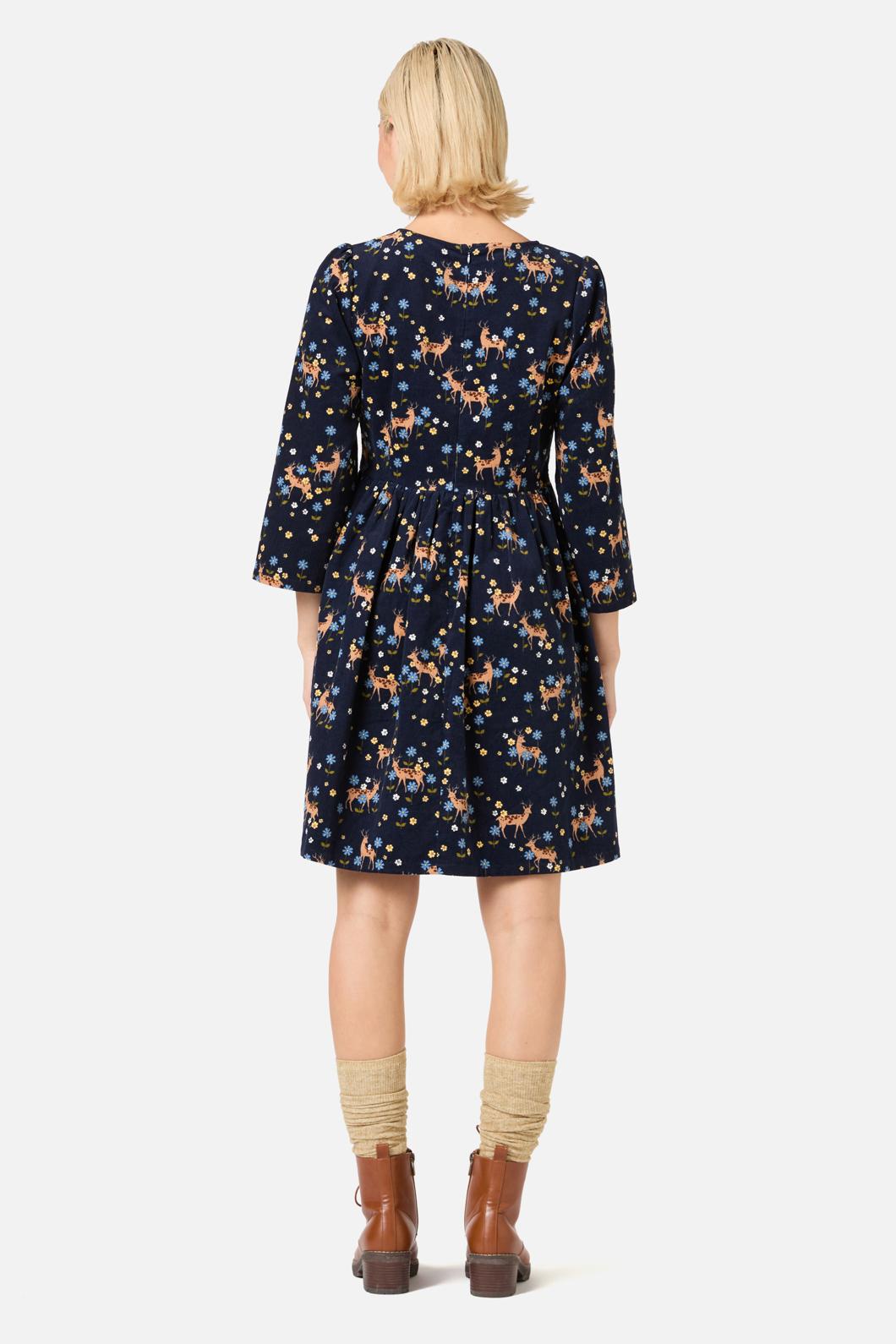 Meadow Deer Cord Sleeved Dress
