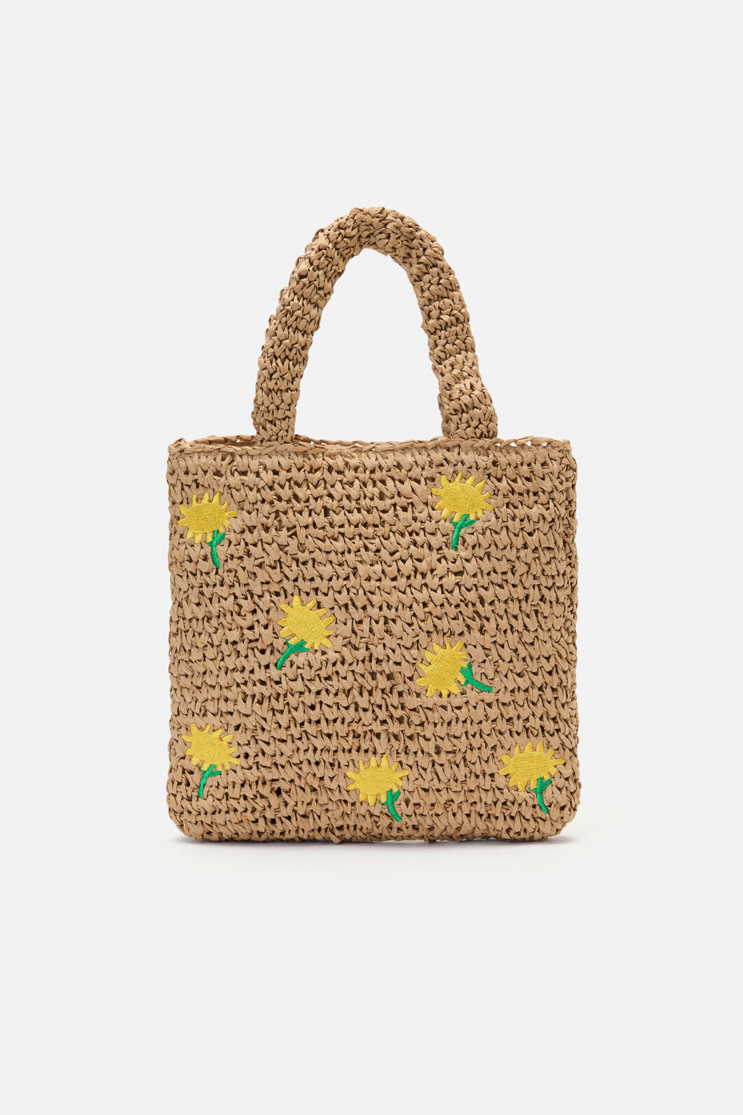 Daisy Embroidery Straw Bag