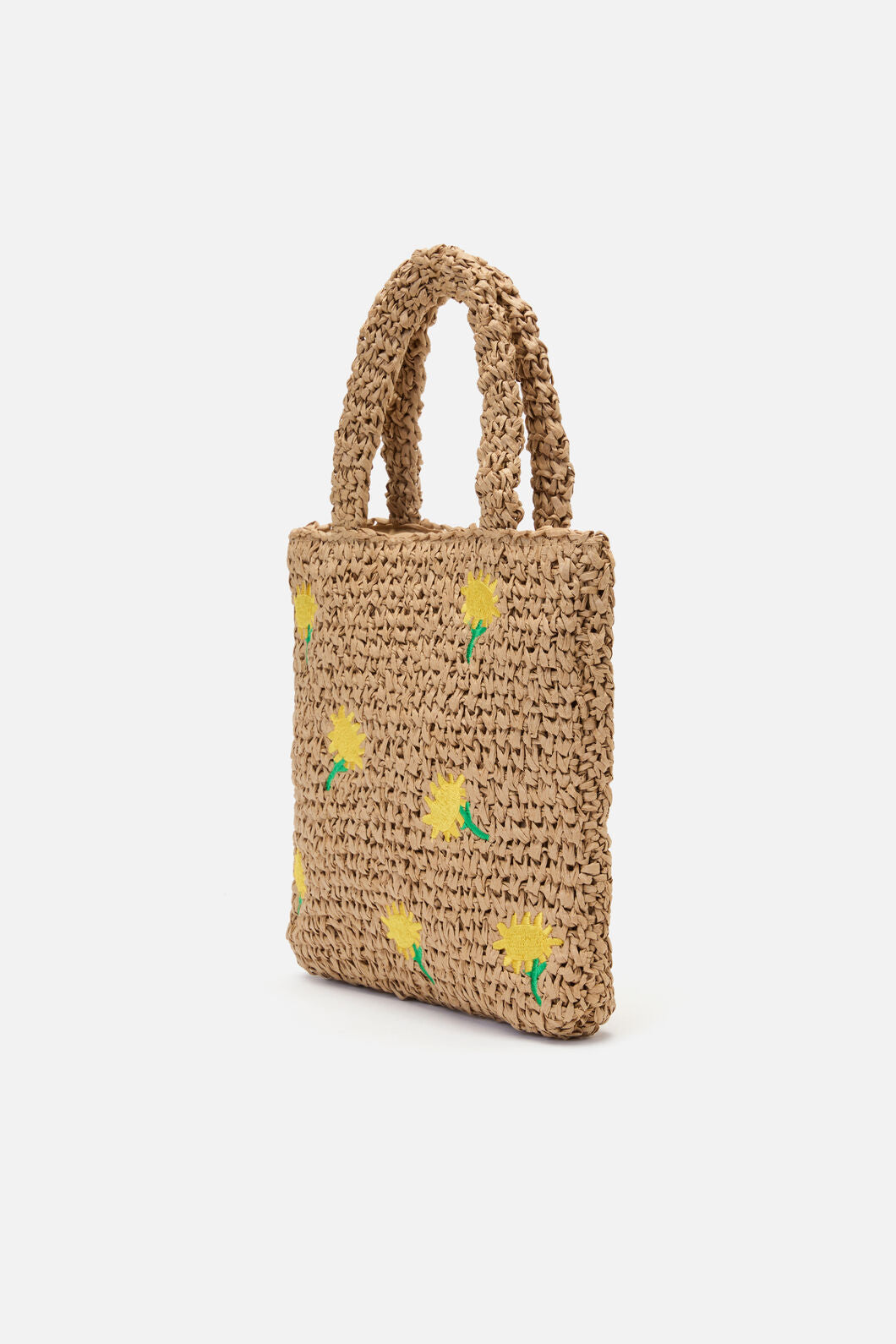 Daisy Embroidery Straw Bag
