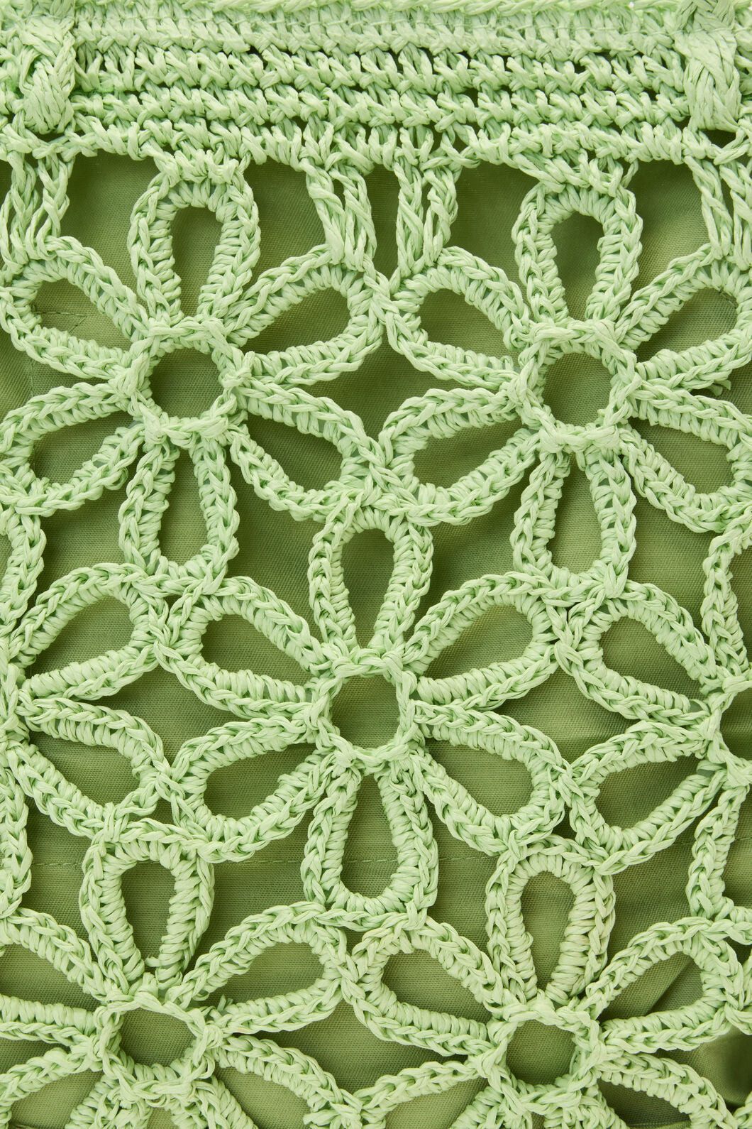 Mint Flower Straw Bag