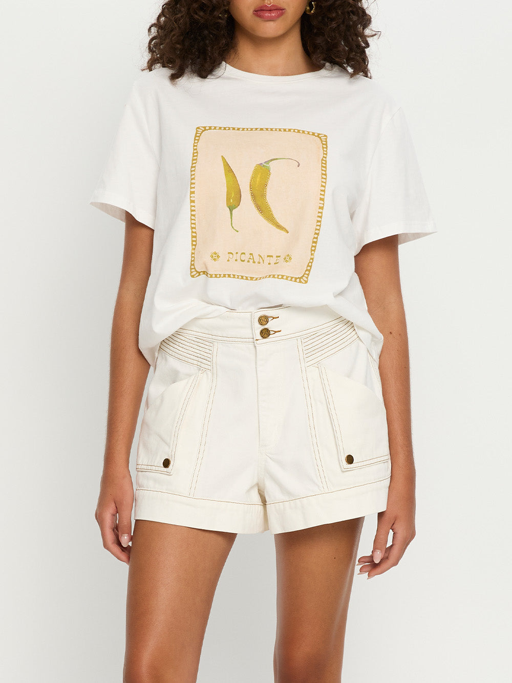 Paloma Denim Short - White