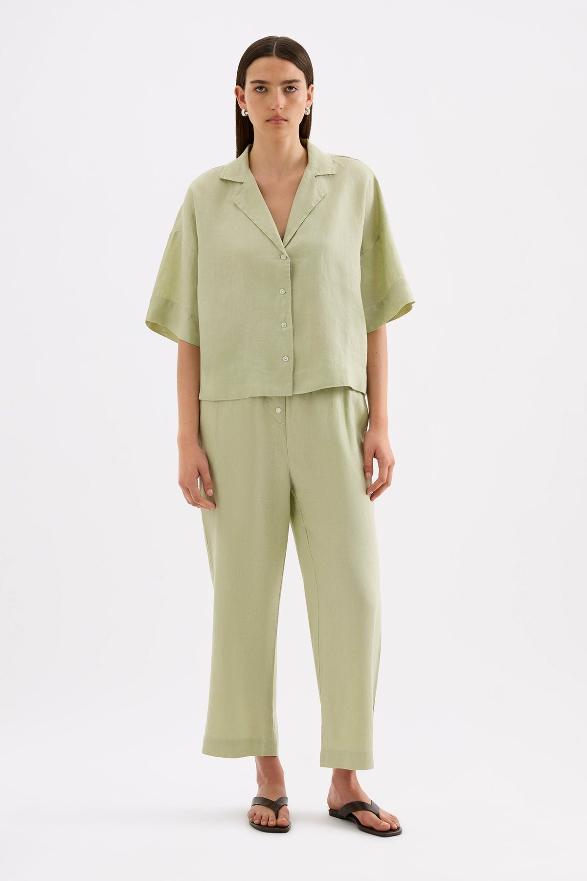 Lounge Linen Crop Pant