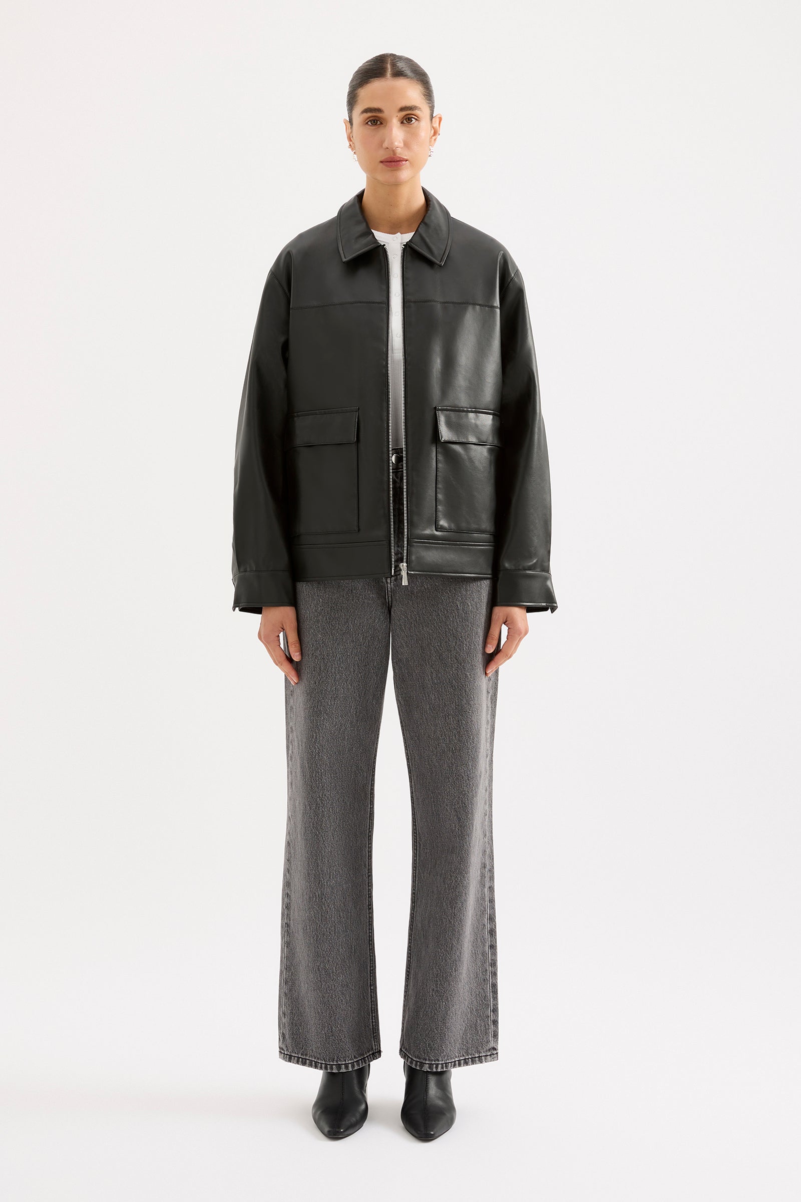 Yaz Faux Leather Jacket