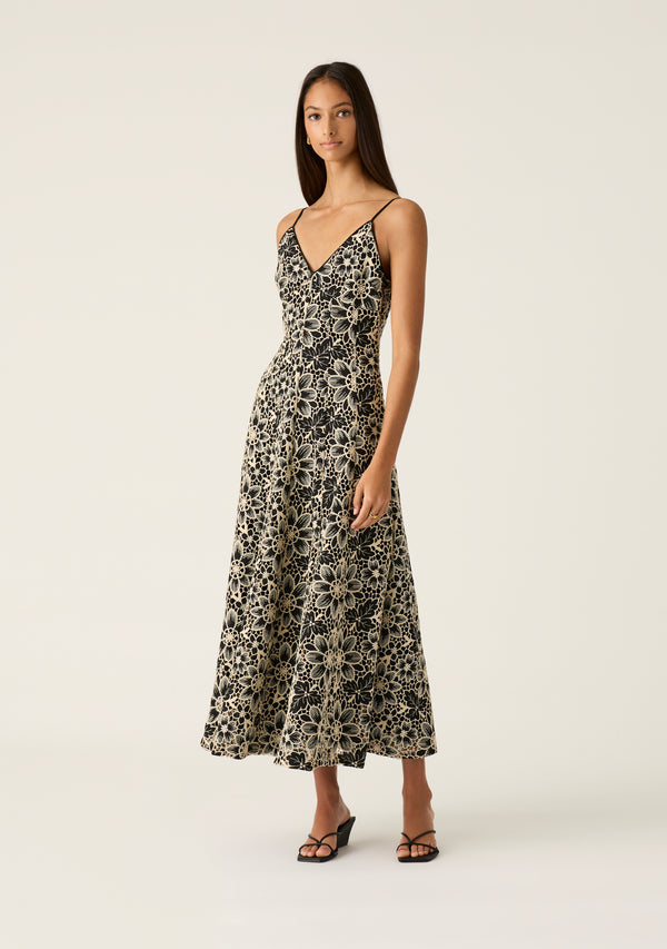 Amelia Embroidery Midi Dress