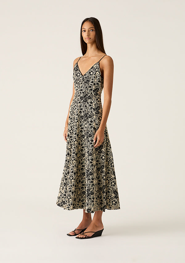 Amelia Embroidery Midi Dress