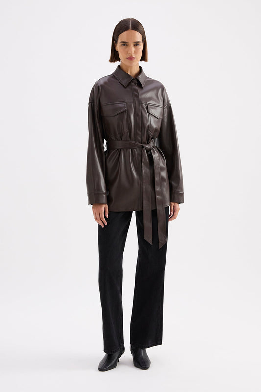 Camille Vegan Leather Overshirt
