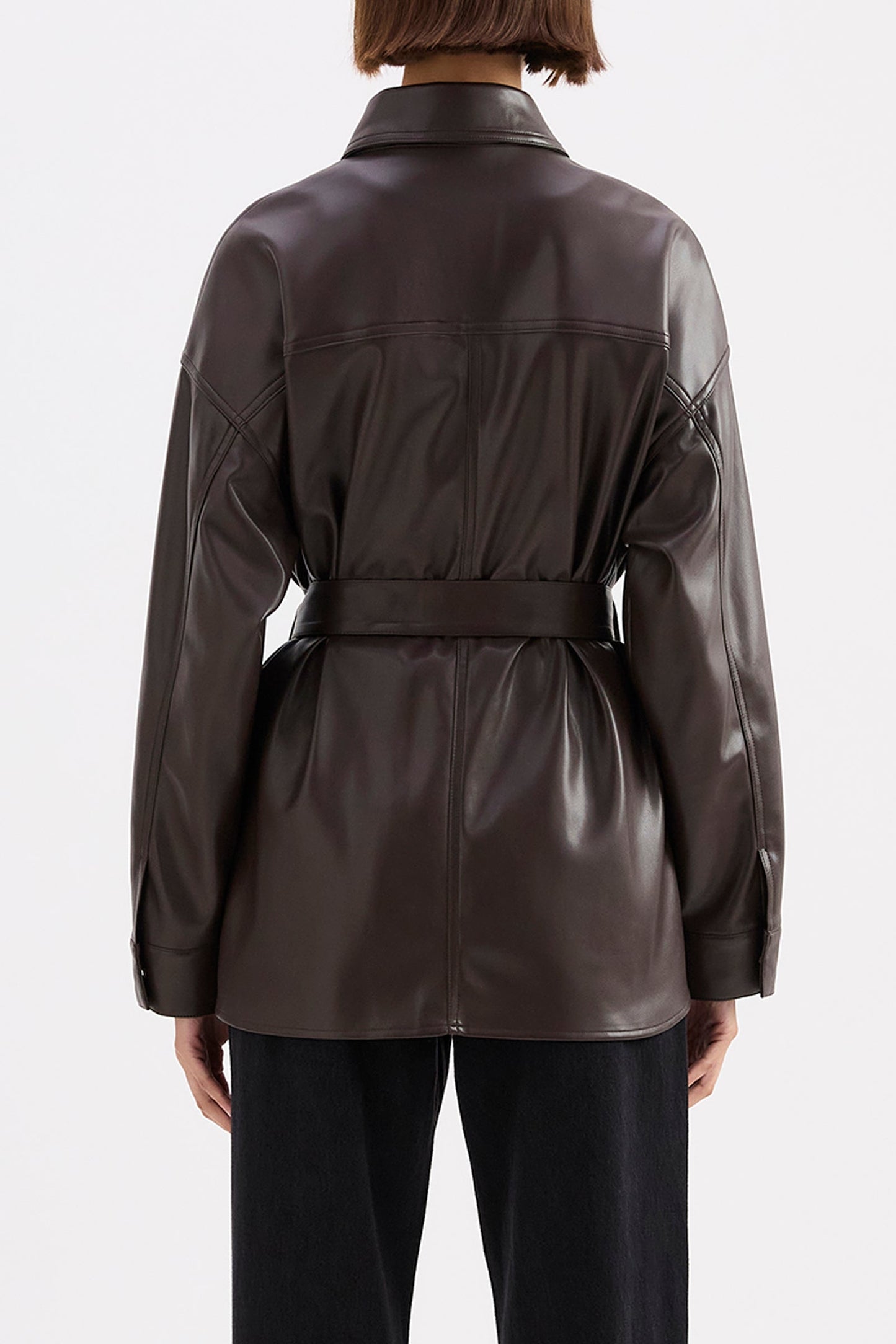 Camille Vegan Leather Overshirt