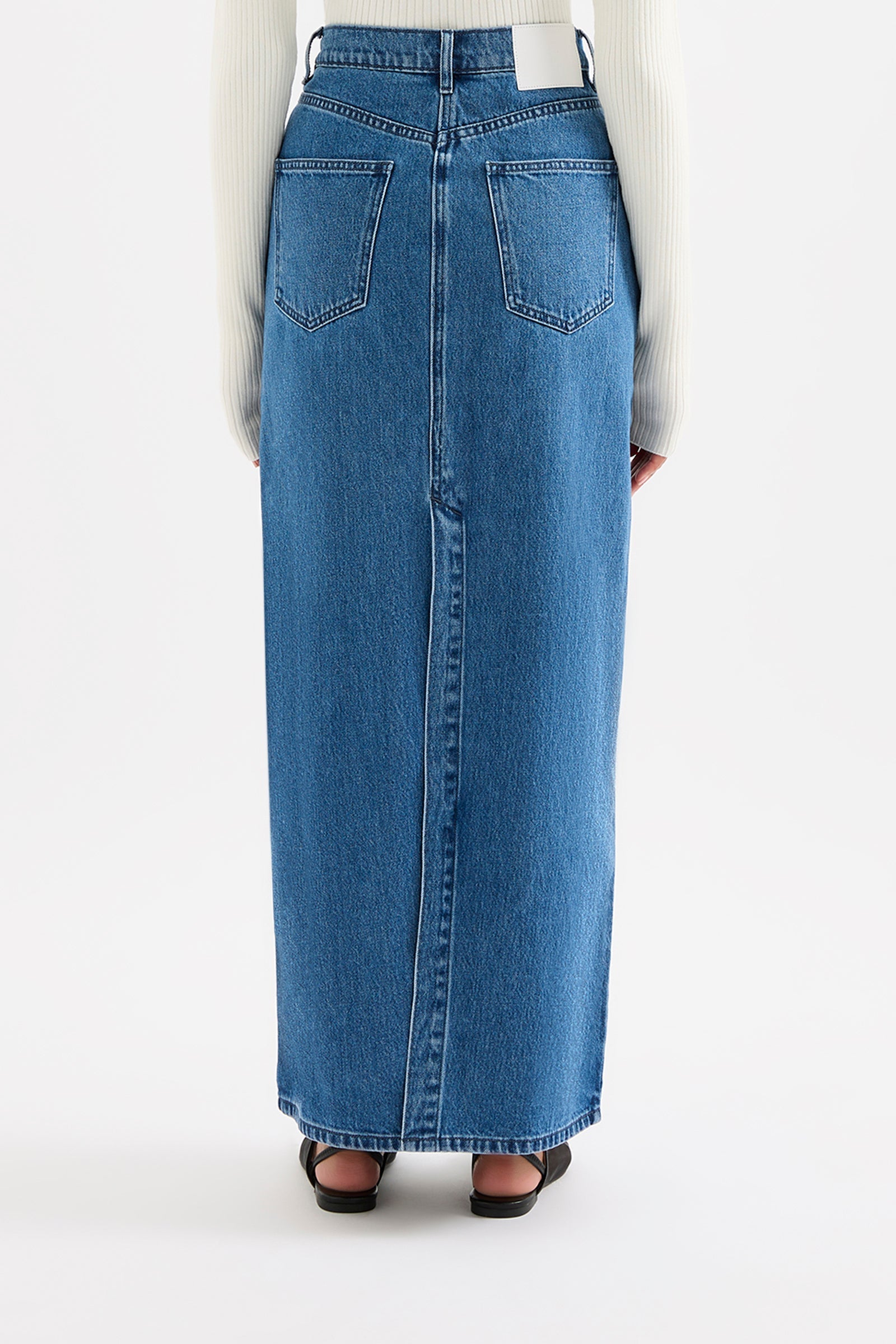 Organic Denim Maxi Skirt