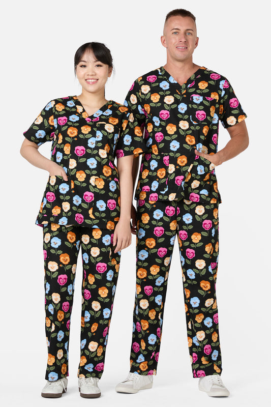 Pansy Scrub Set