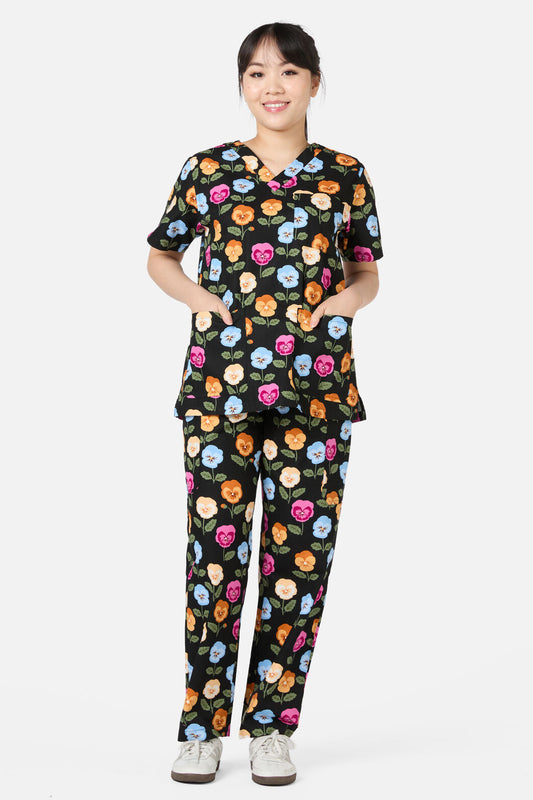 Pansy Scrub Set