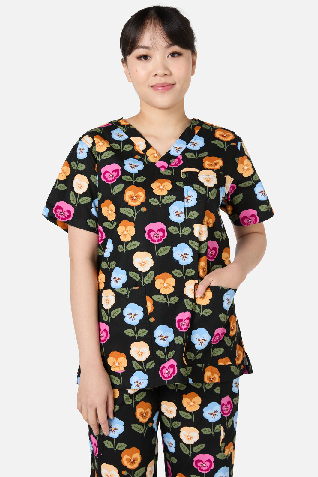Pansy Scrub Set