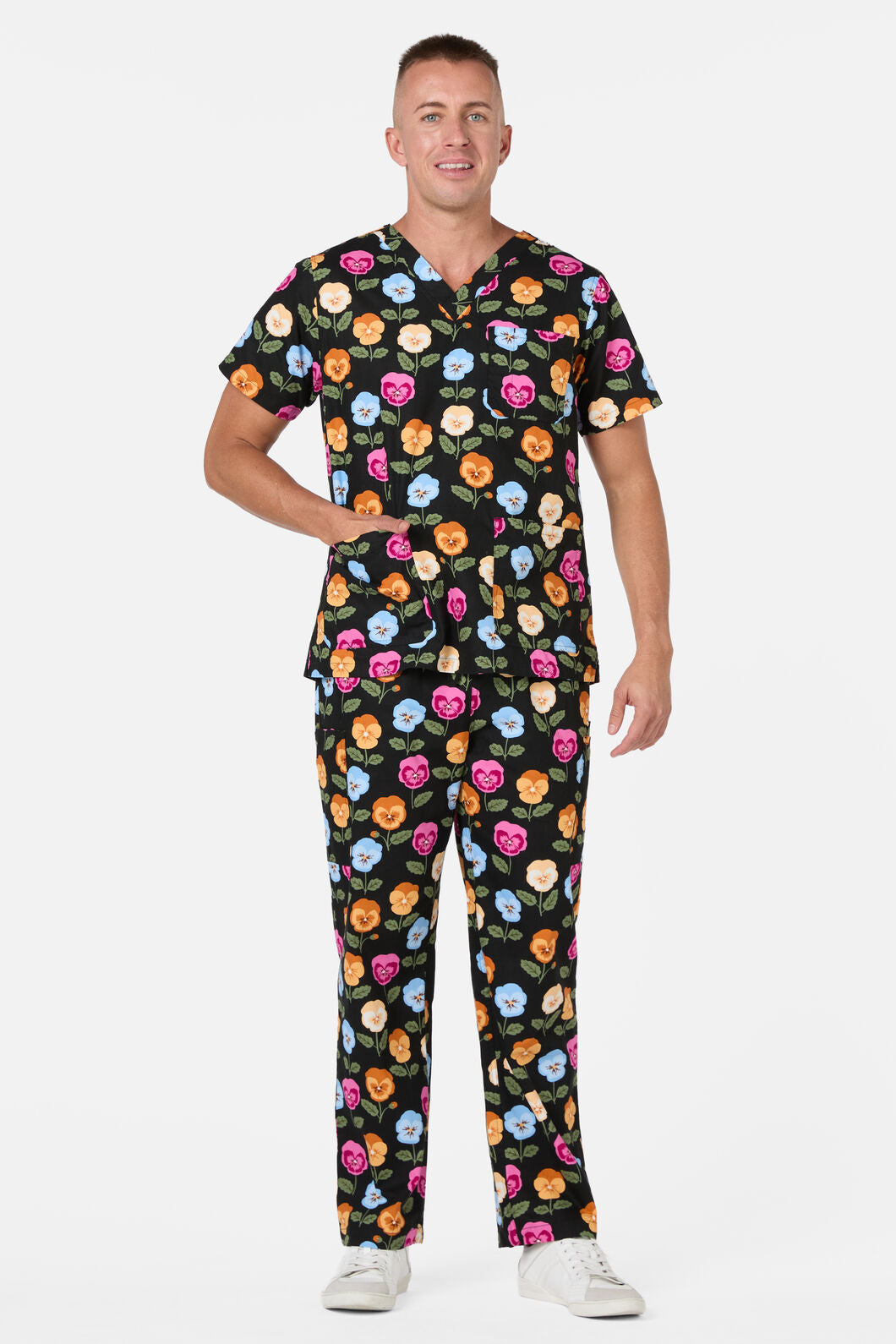 Pansy Scrub Set