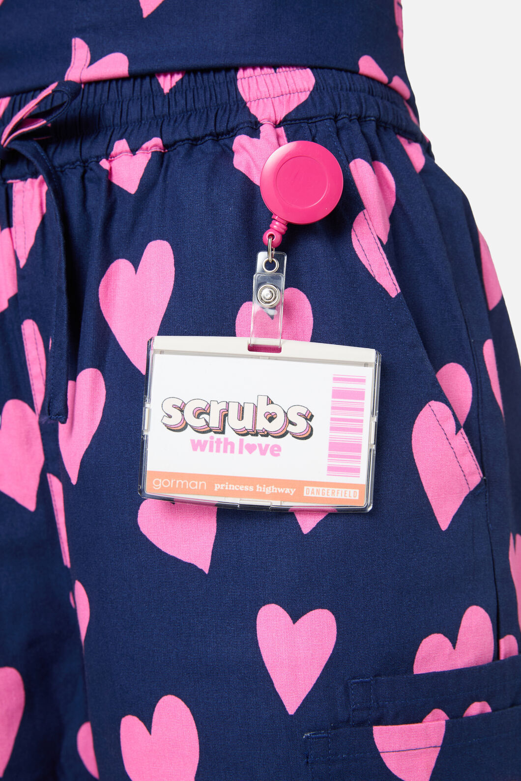 Love Hearts Navy Scrub Set