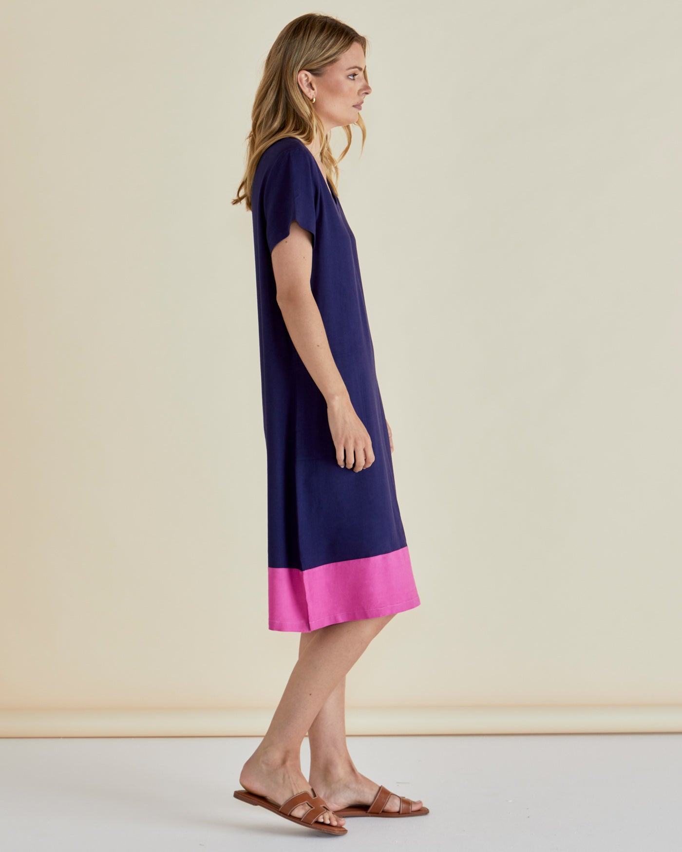 Elwood Dress - Navy/Pink