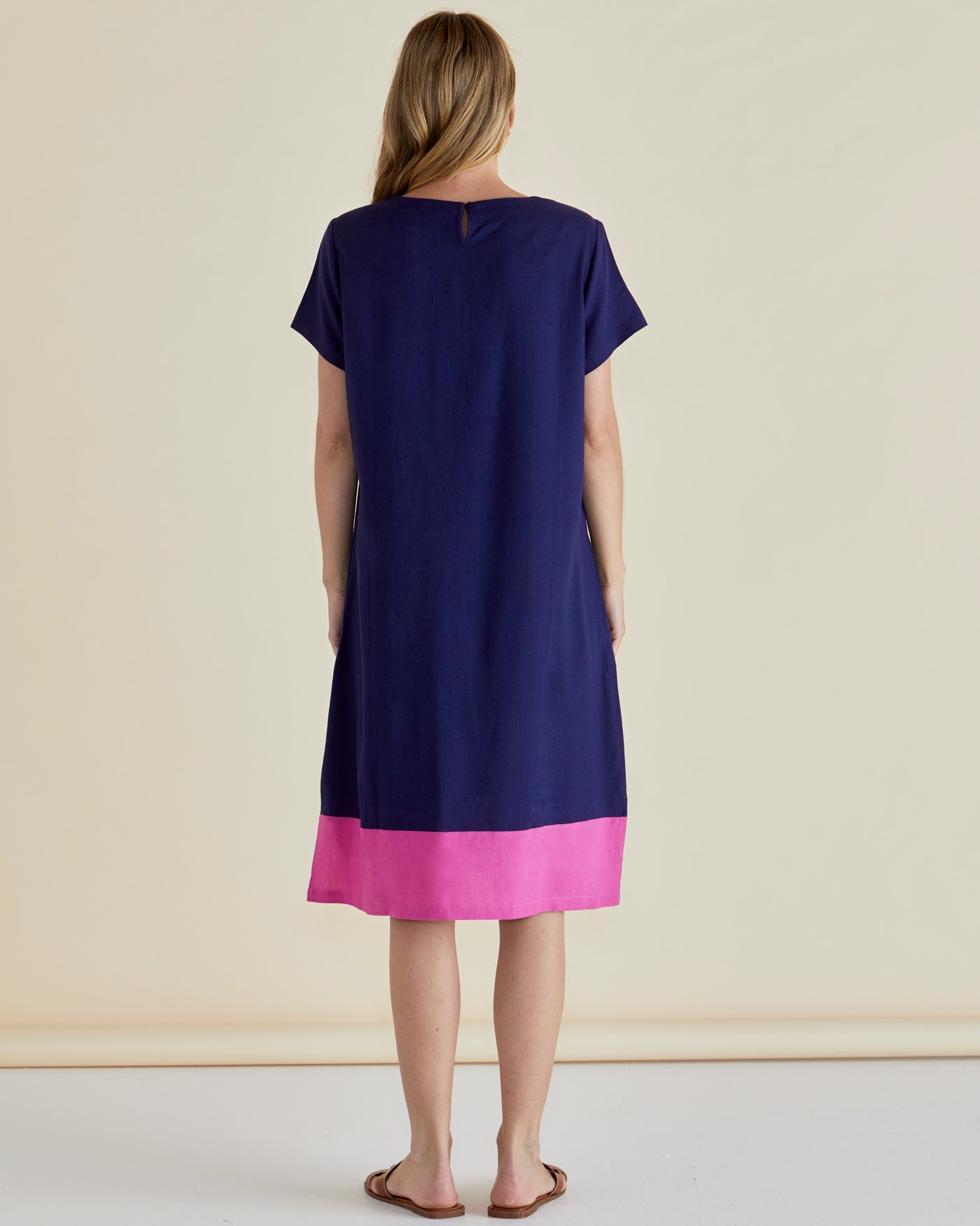 Elwood Dress - Navy/Pink