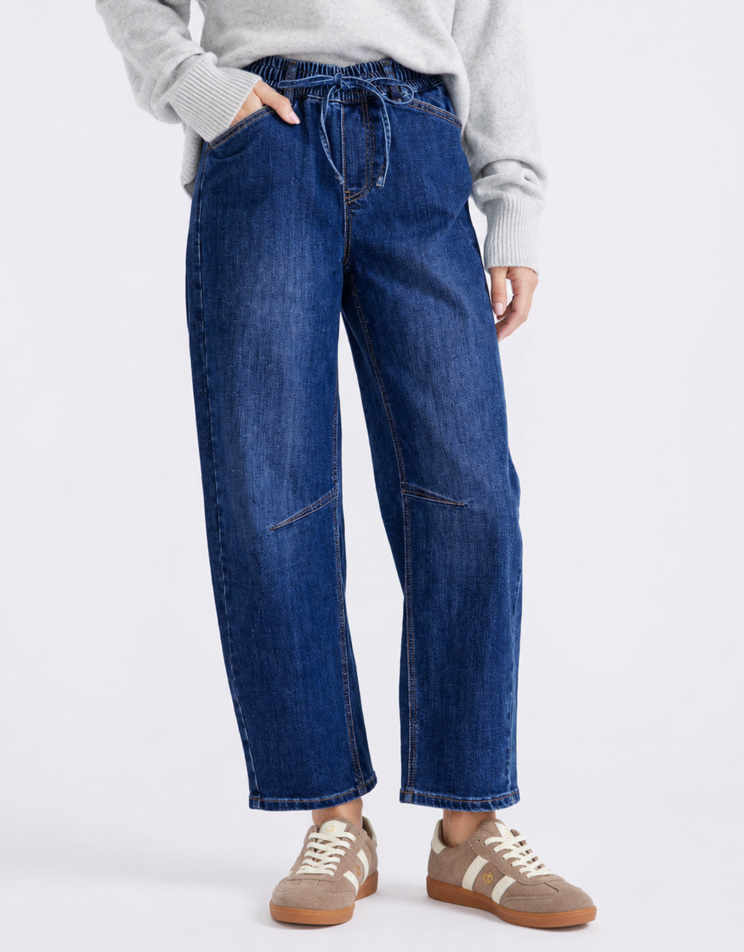 Sienna Barrel Jeans - Dark Blue