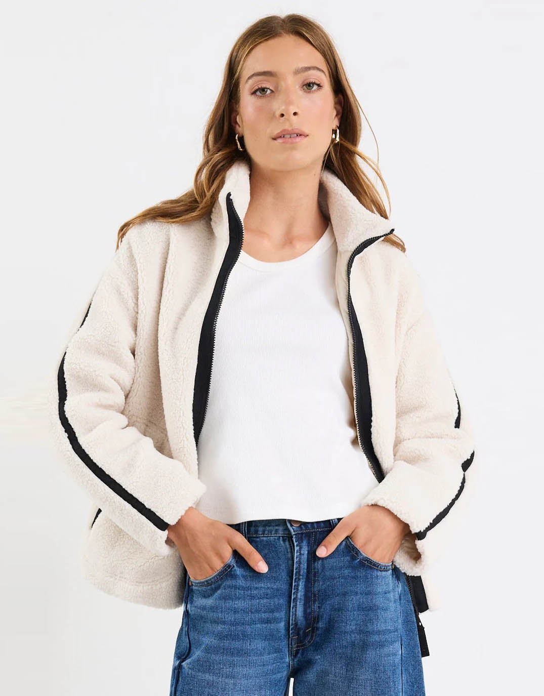 Chalet Sherpa Collared Jacket - Taupe