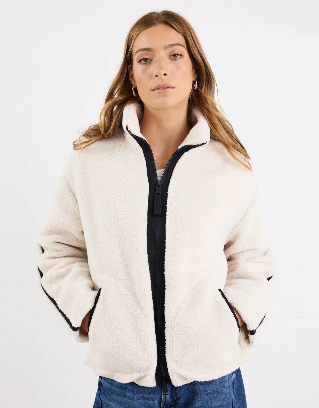 Chalet Sherpa Collared Jacket - Taupe