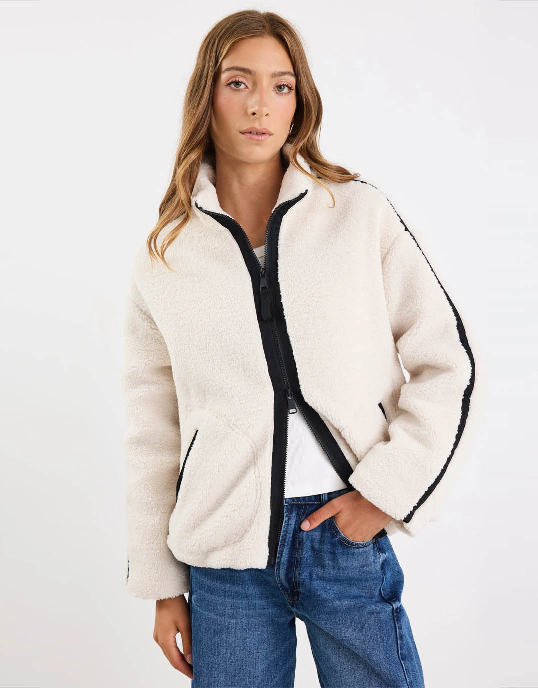 Chalet Sherpa Collared Jacket - Taupe