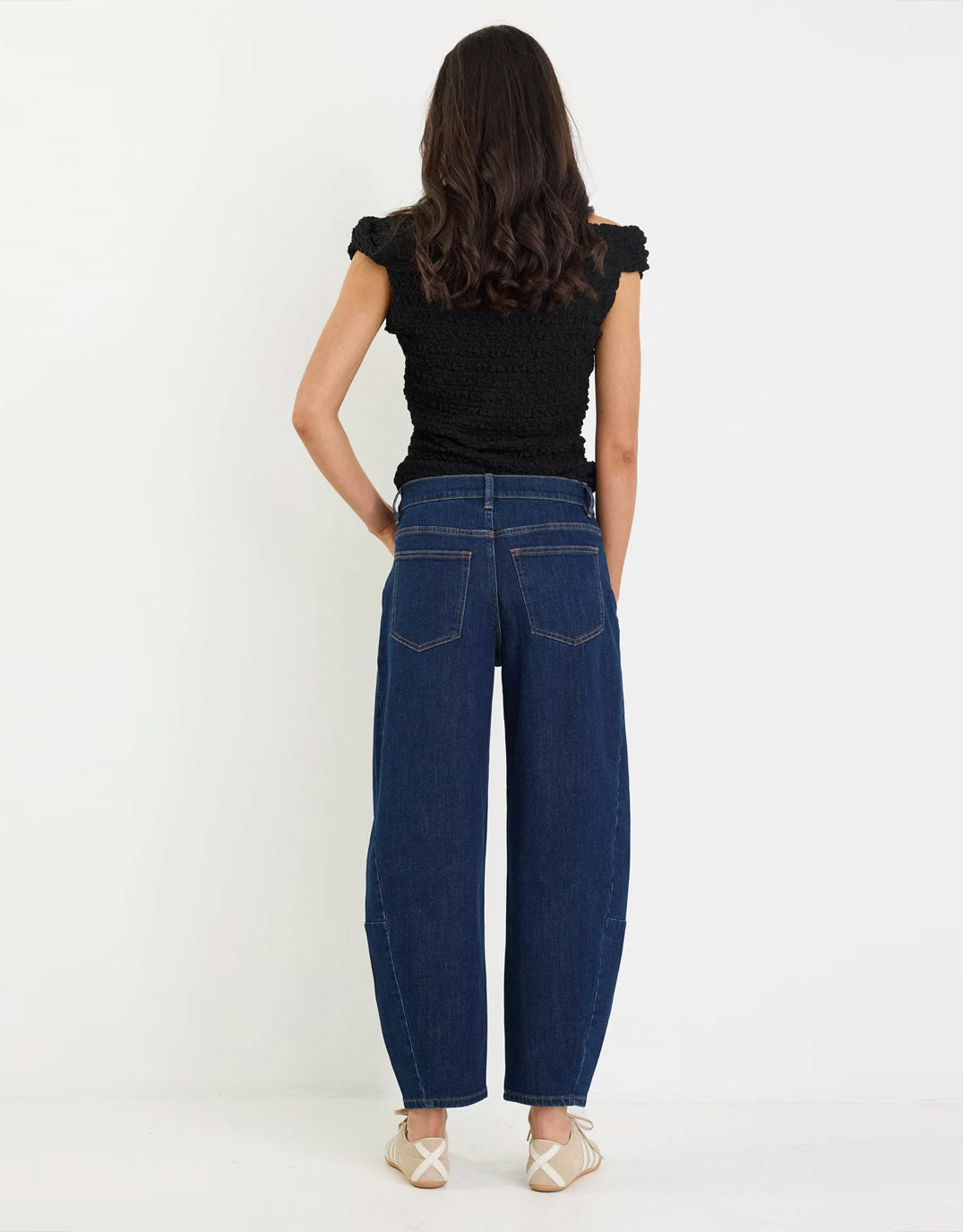 Graduate Stretch Barrel Jeans - Dark Blue