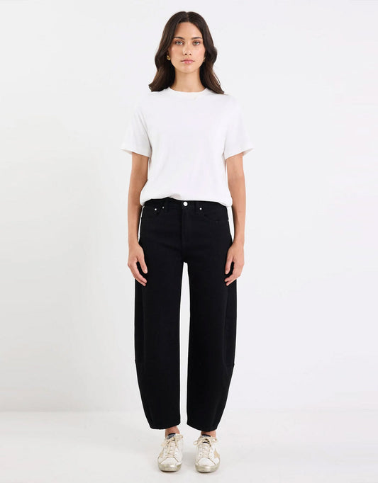 Graduate Stretch Barrel Jeans - Jet Black