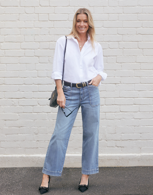 Catalina Wide Leg Jeans - Mid Wash