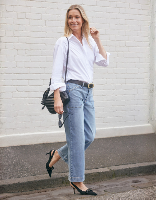Catalina Wide Leg Jeans - Mid Wash