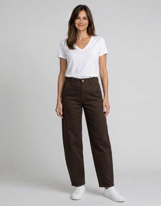 Piper Barrel Jeans - Chocolate