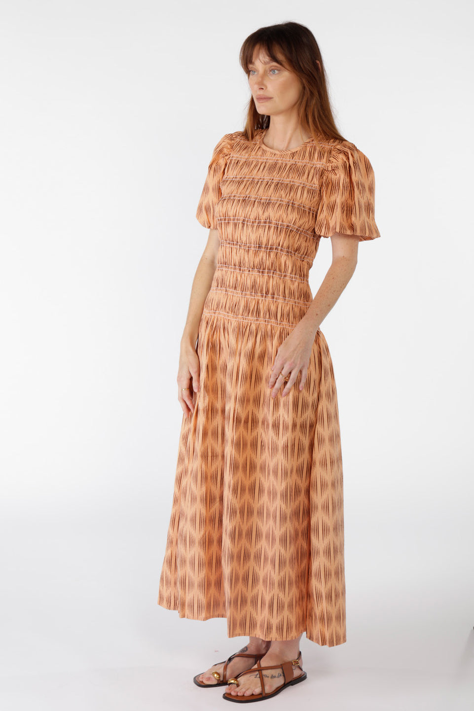 Cowgirl Surfer Mano Shirred Maxi Chocolate