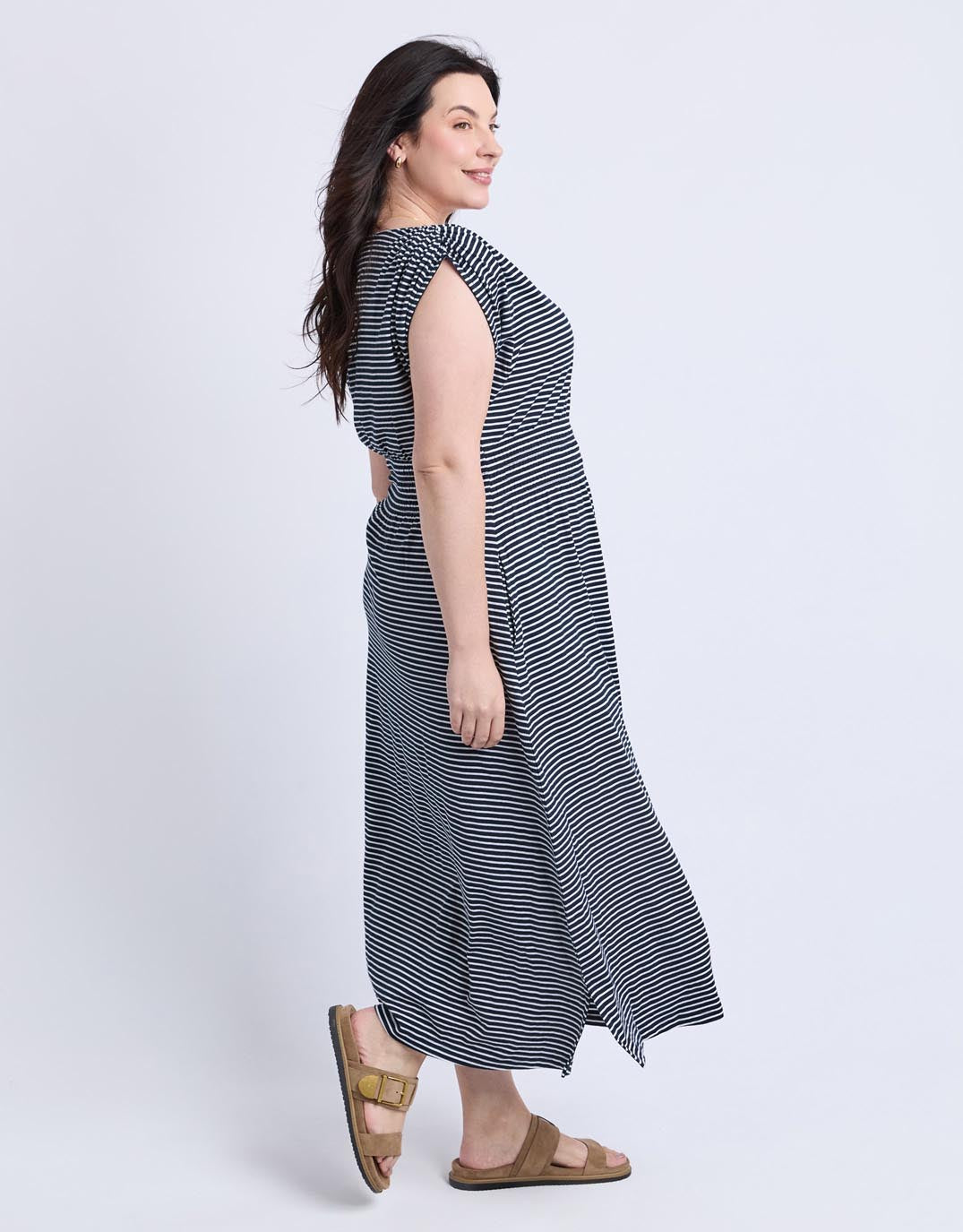 Nelle Dress - Navy & White Stripe