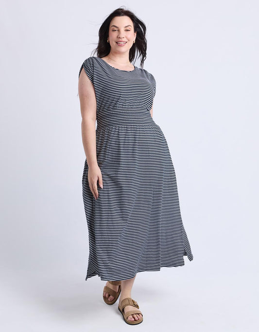 Nelle Dress - Navy & White Stripe