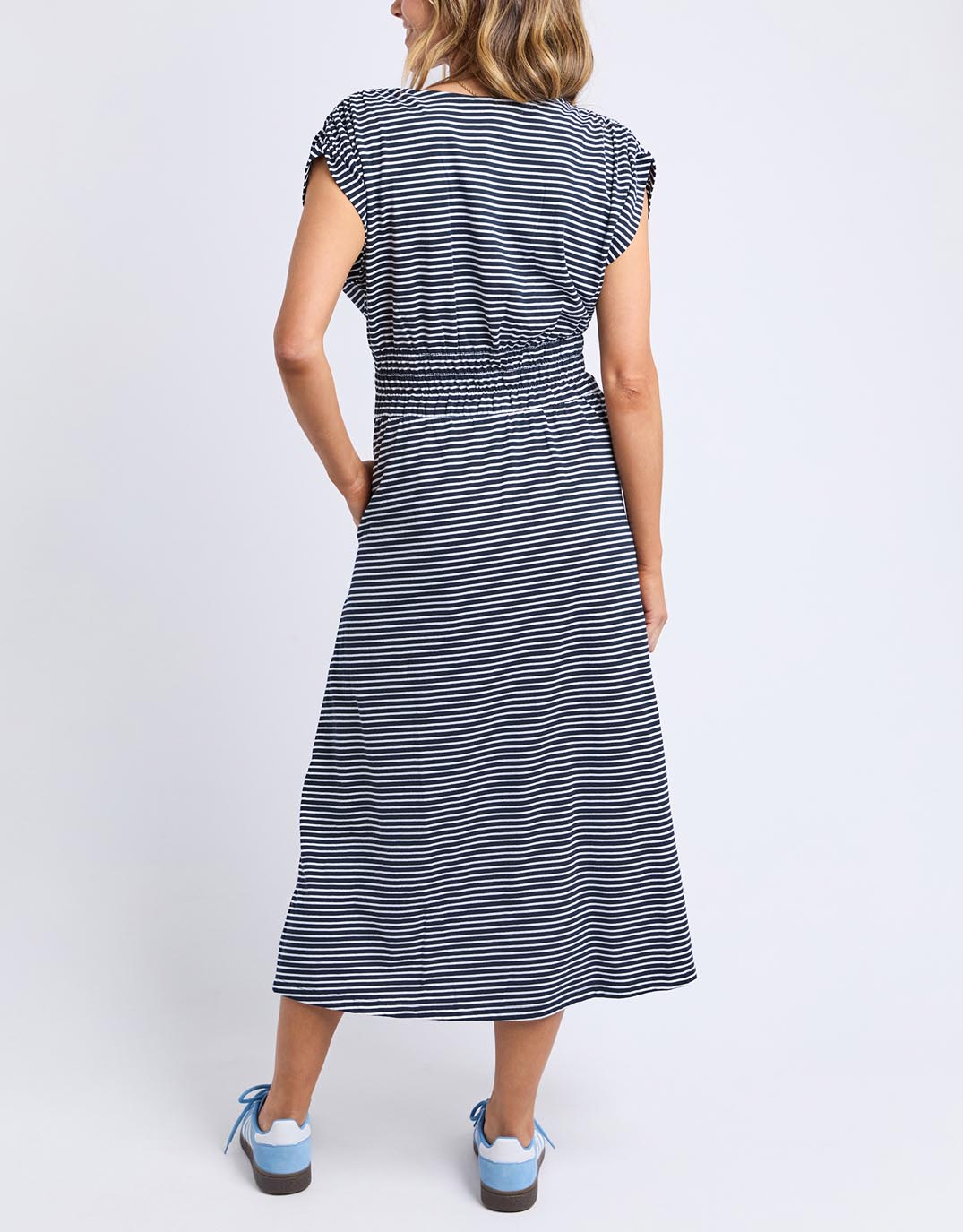 Nelle Dress - Navy & White Stripe