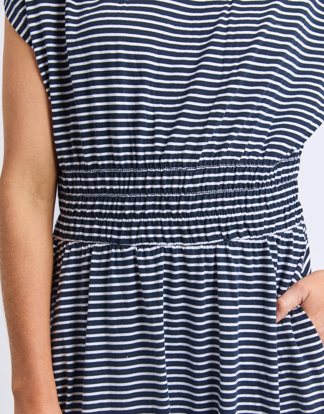 Nelle Dress - Navy & White Stripe
