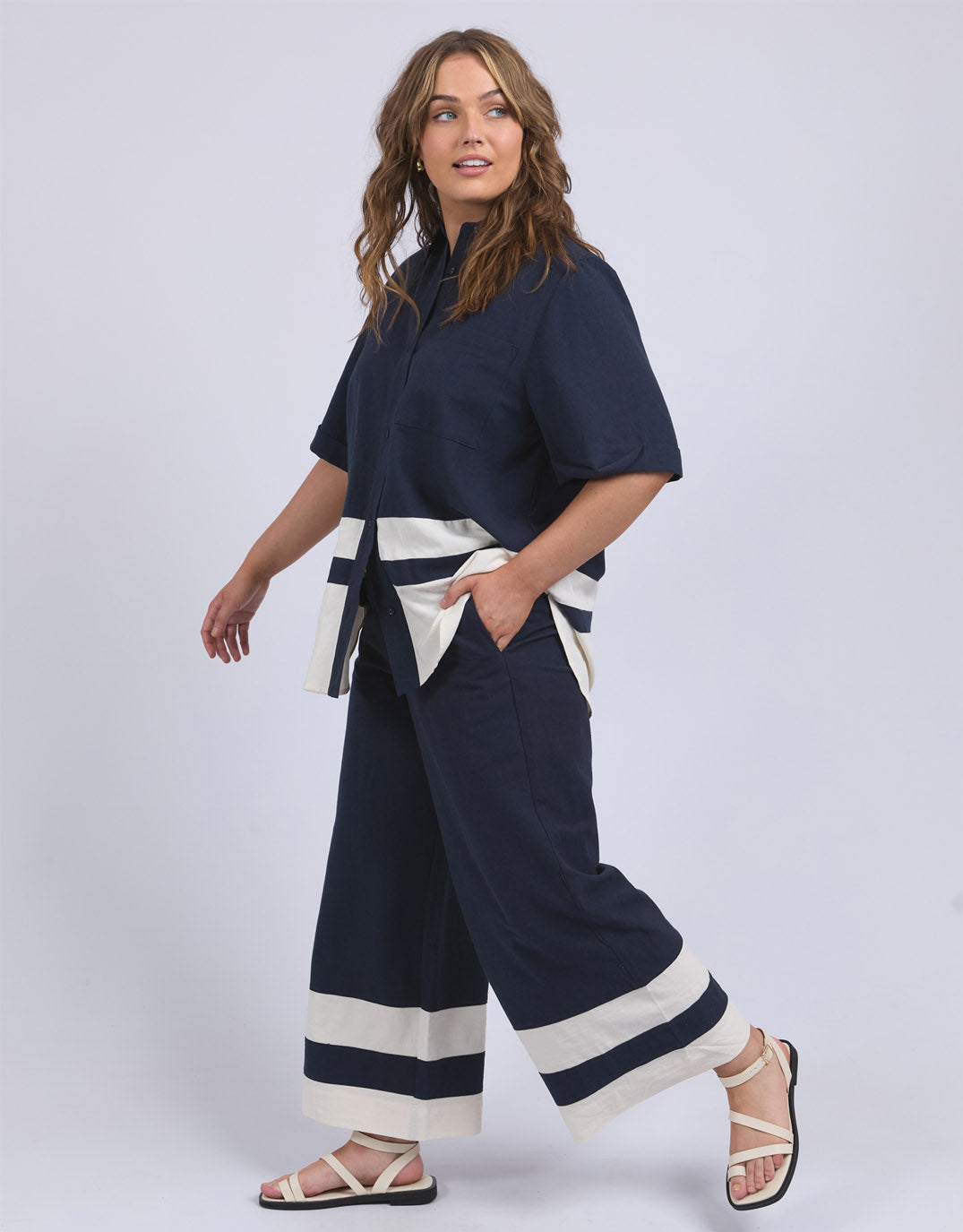 Scarlet Pant - Navy Stripe