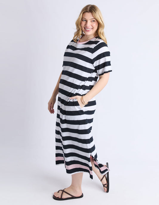 Sorrento Dress - Black & White Stripe