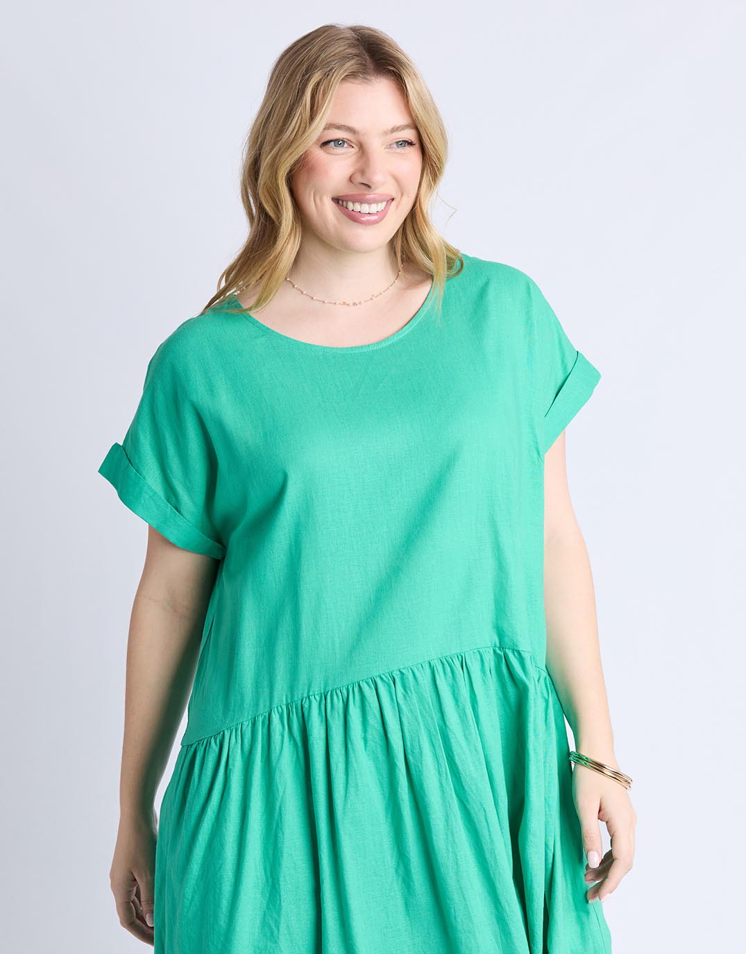 Sunset Hour Solid Dress Dress - Gumdrop Green
