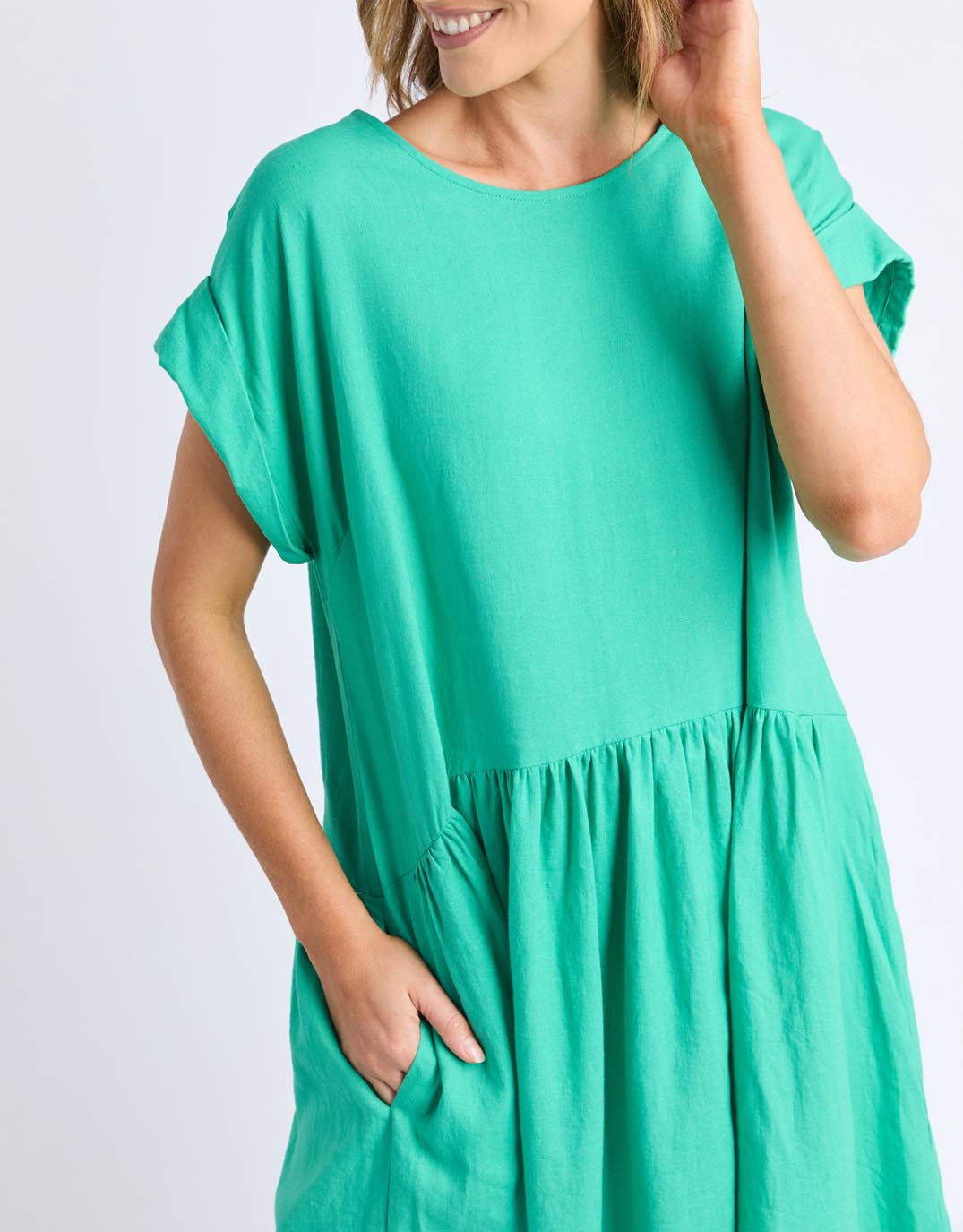 Sunset Hour Solid Dress Dress - Gumdrop Green