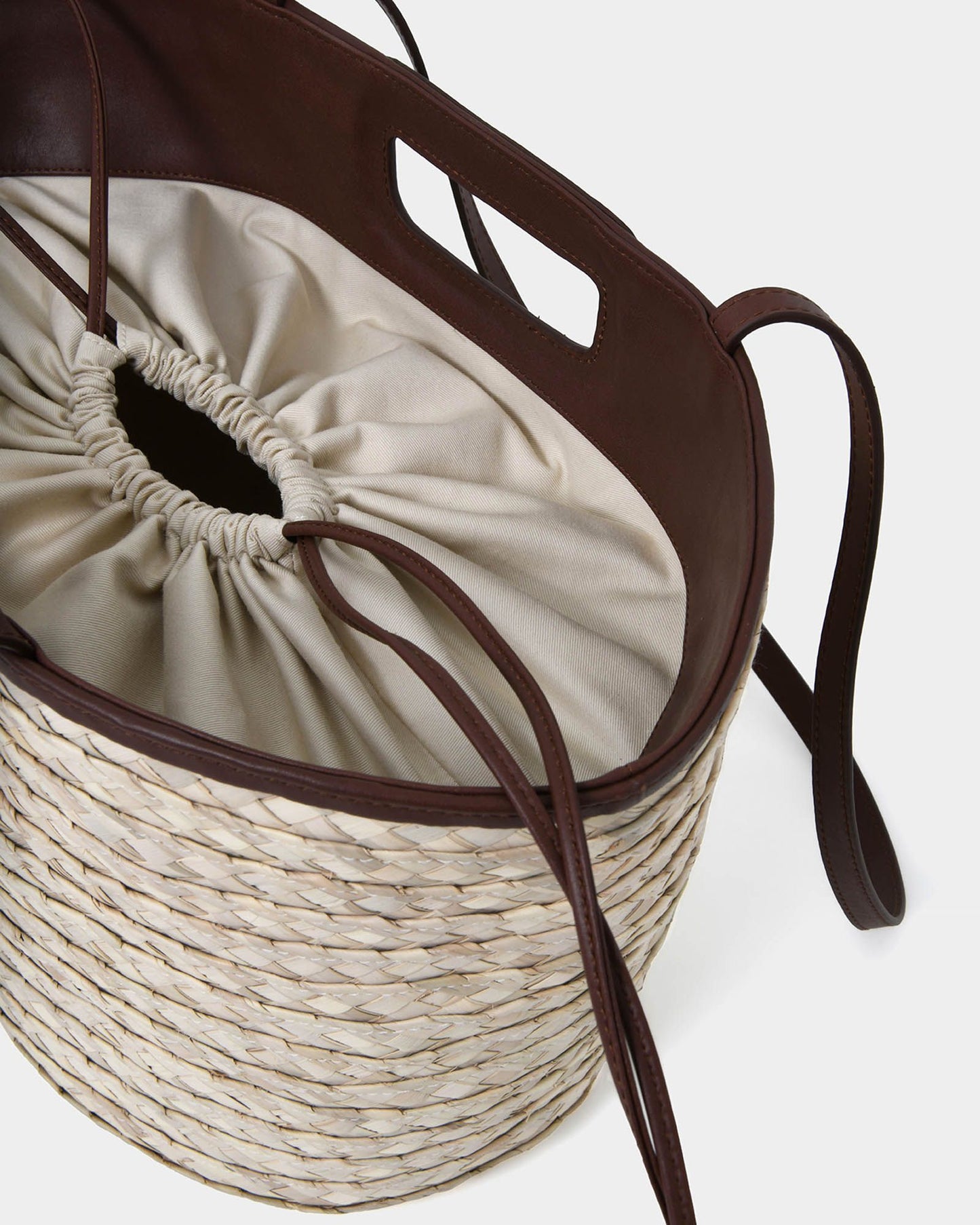 Rome Leather Palm Leaf Bag L