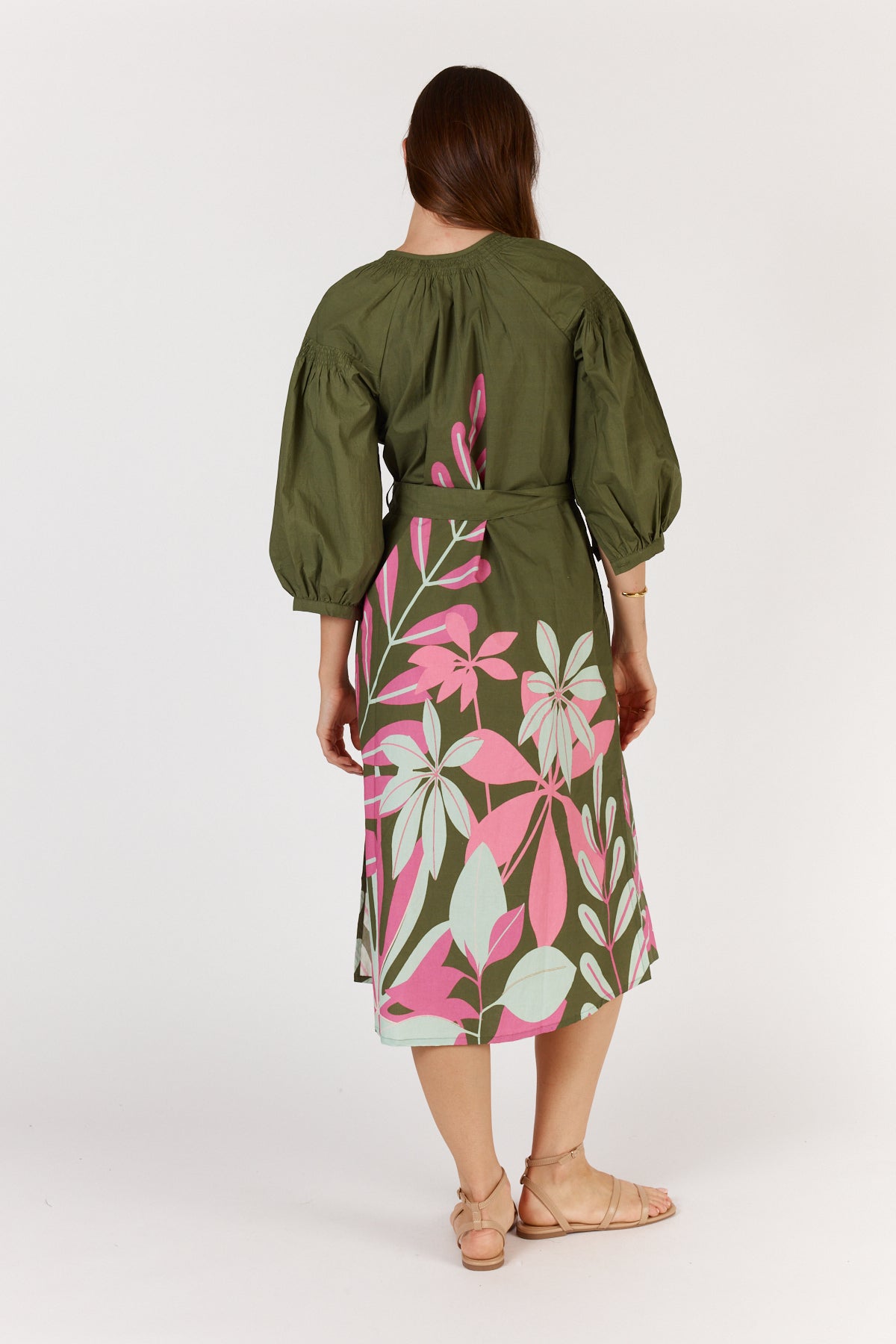 Itami Fern LS Dress Khaki