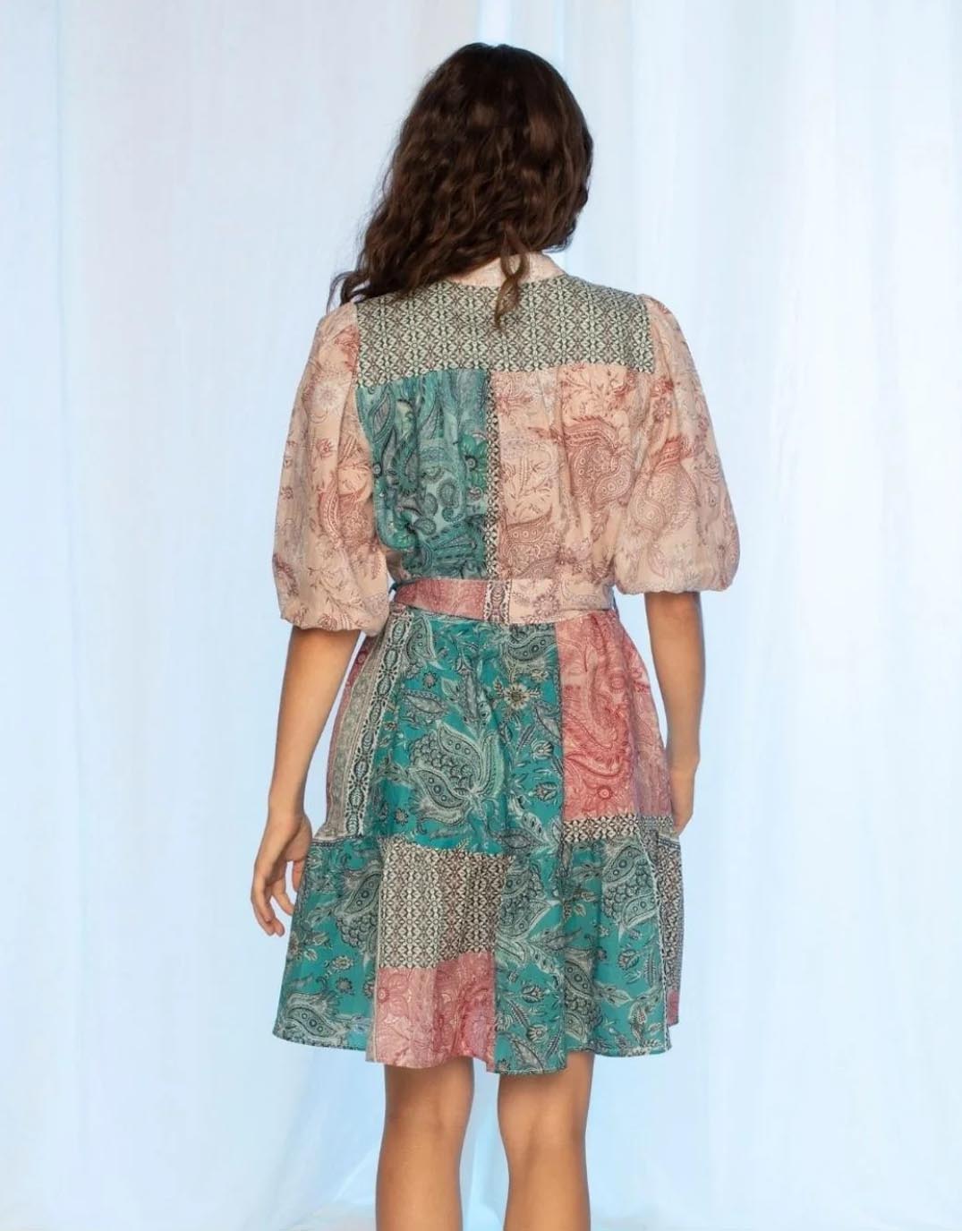 Holly Mini Dress - Paisley Mosaic