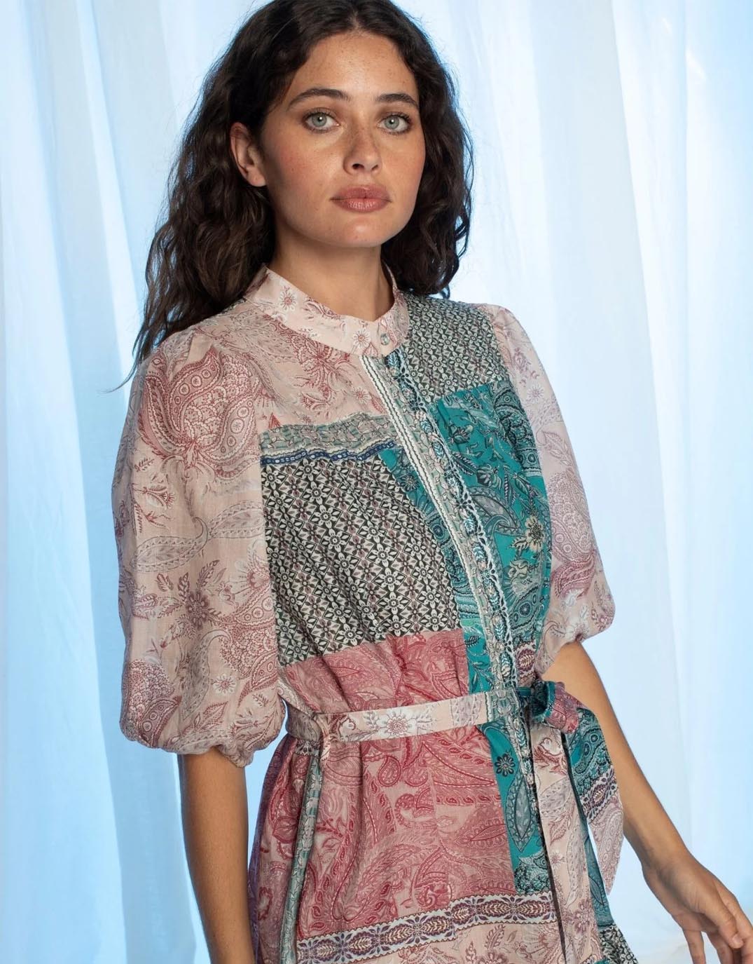 Holly Mini Dress - Paisley Mosaic