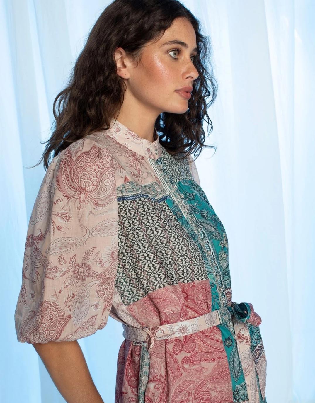 Holly Mini Dress - Paisley Mosaic