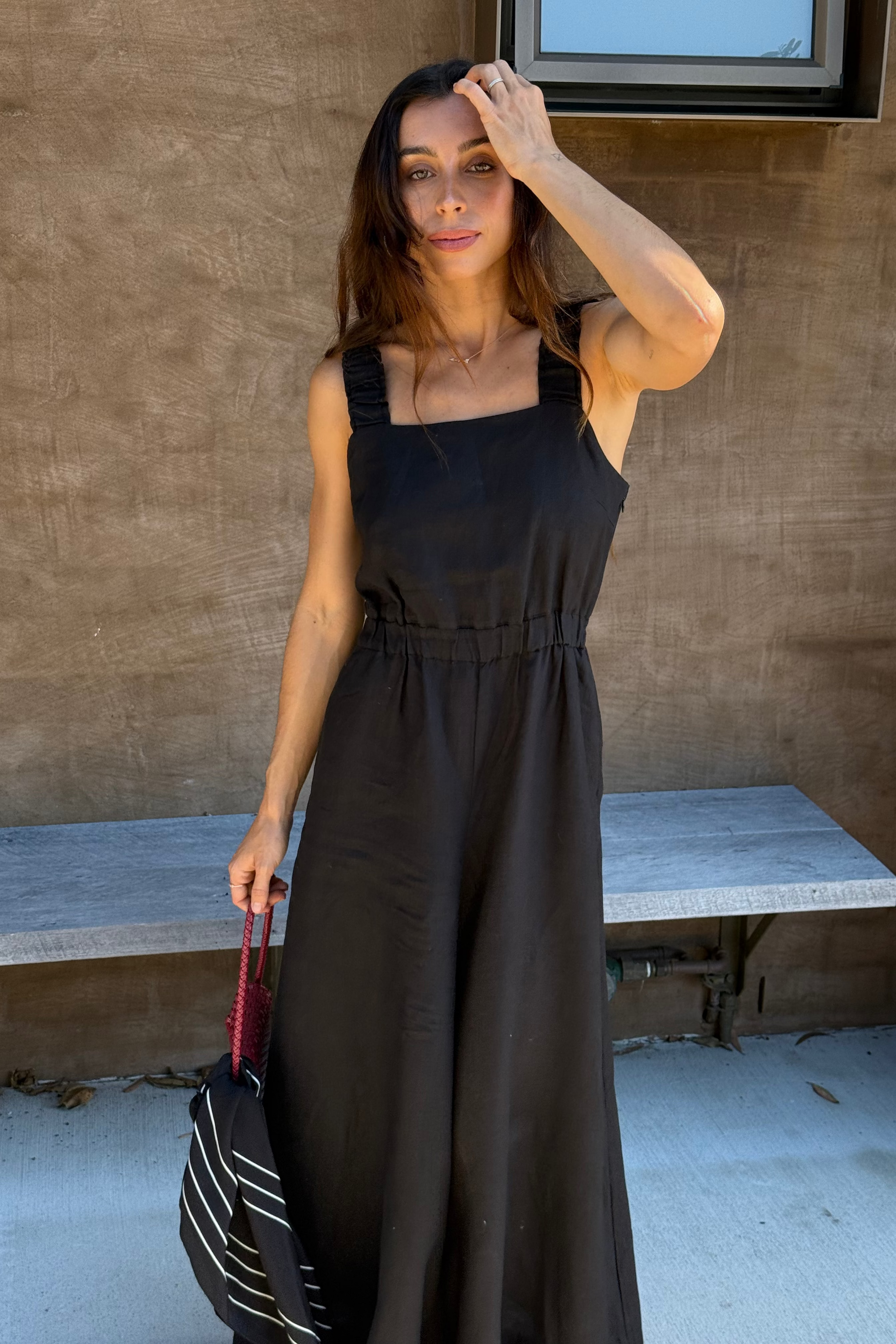Keely Black Linen Jumpsuit