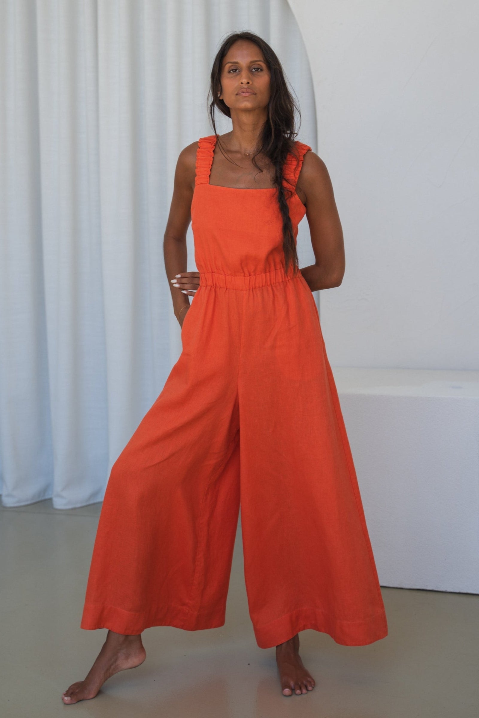 Keely Spritz Linen Jumpsuit