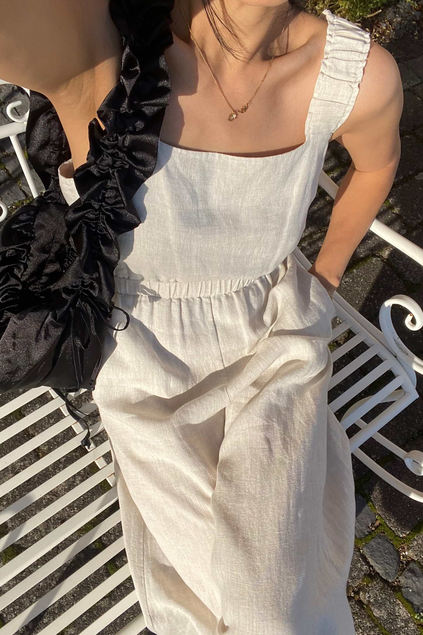 Keely Oatmeal Linen Jumpsuit