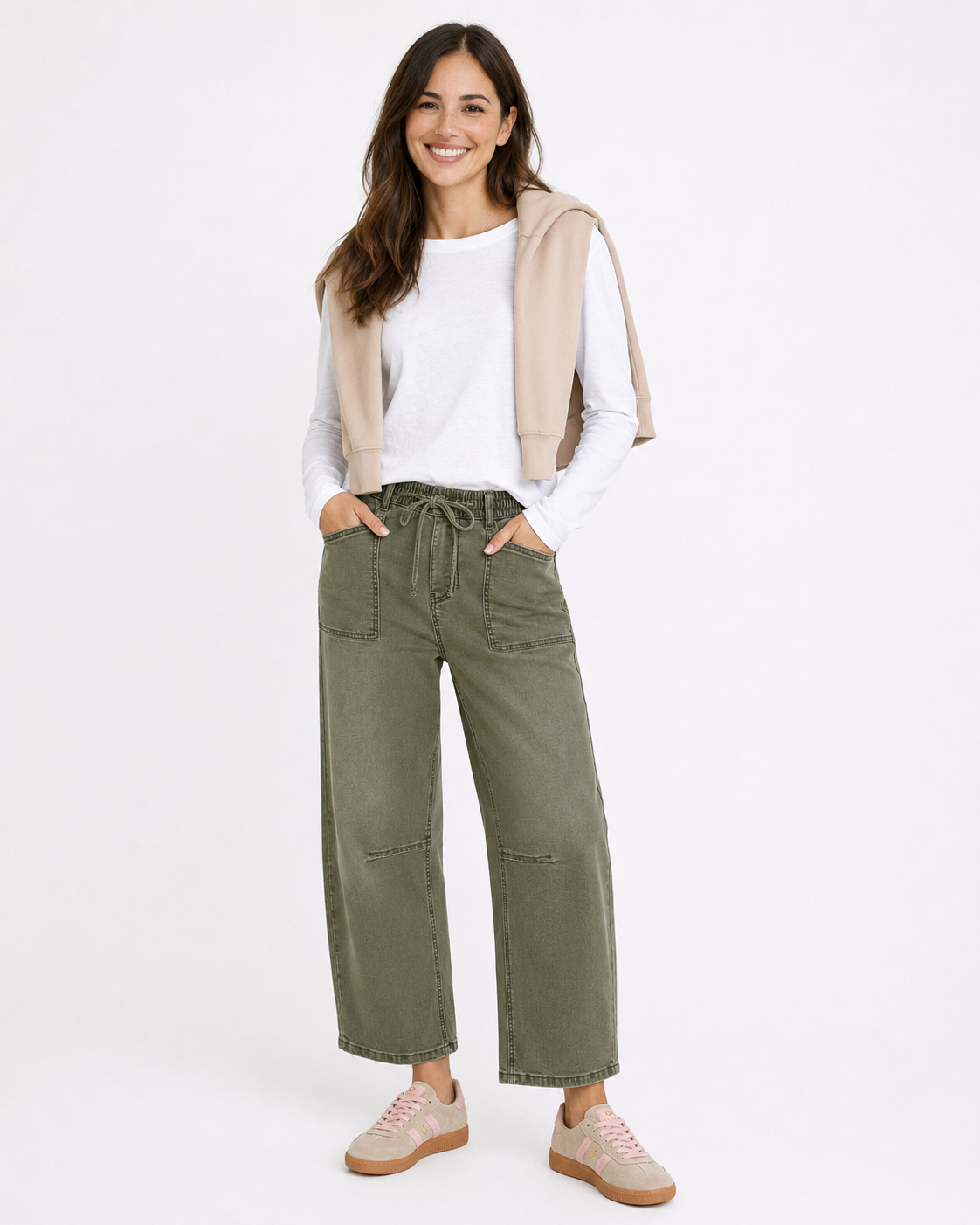 Leo Barrel Jeans - Khaki