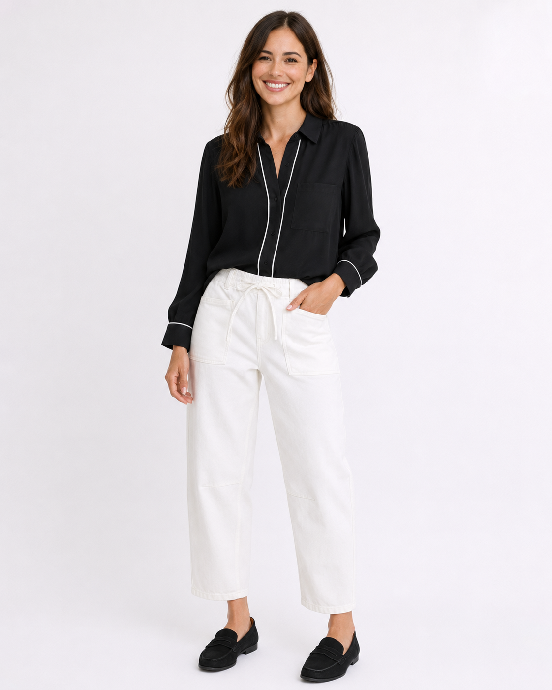 Leo Barrel Jeans - White